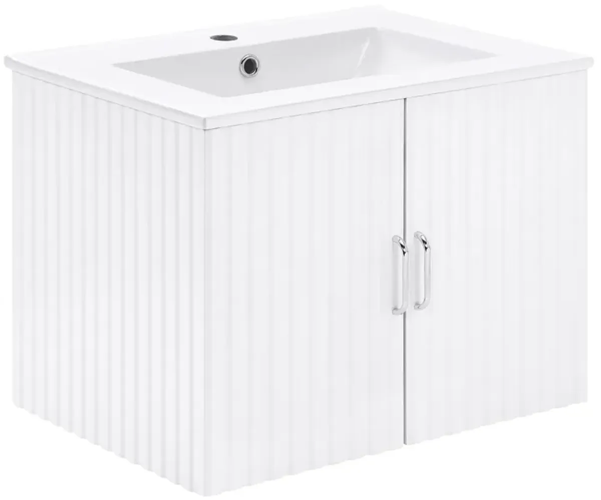 17.72 in. W x 23.62 in. D x 18.7 in. H Single Sink Bath Vanity with Pulls with White Ceramic Top