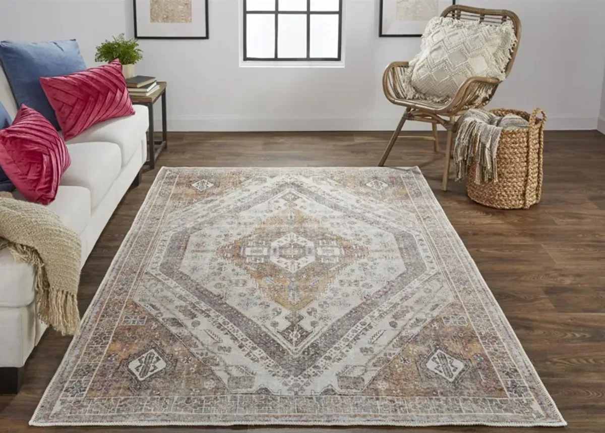 Percy 39ANF Ivory/Orange/Brown 4' x 6' Rug