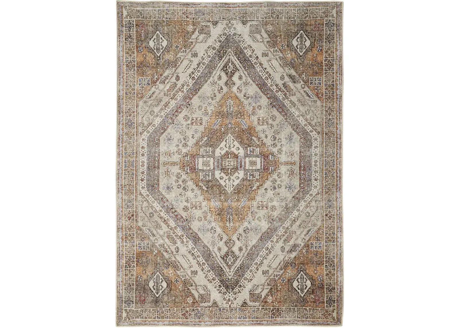 Percy 39ANF Ivory/Orange/Brown 4' x 6' Rug