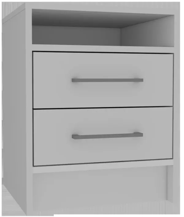 Hivvago White Open Compartment Two Drawer Nightstand