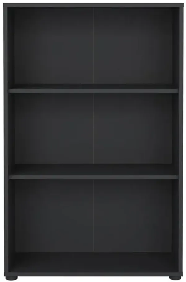 Tvilum Sign Adjustable 3 Shelf Bookcase, Open Storage Home Office Bookshelf, Matte Grey