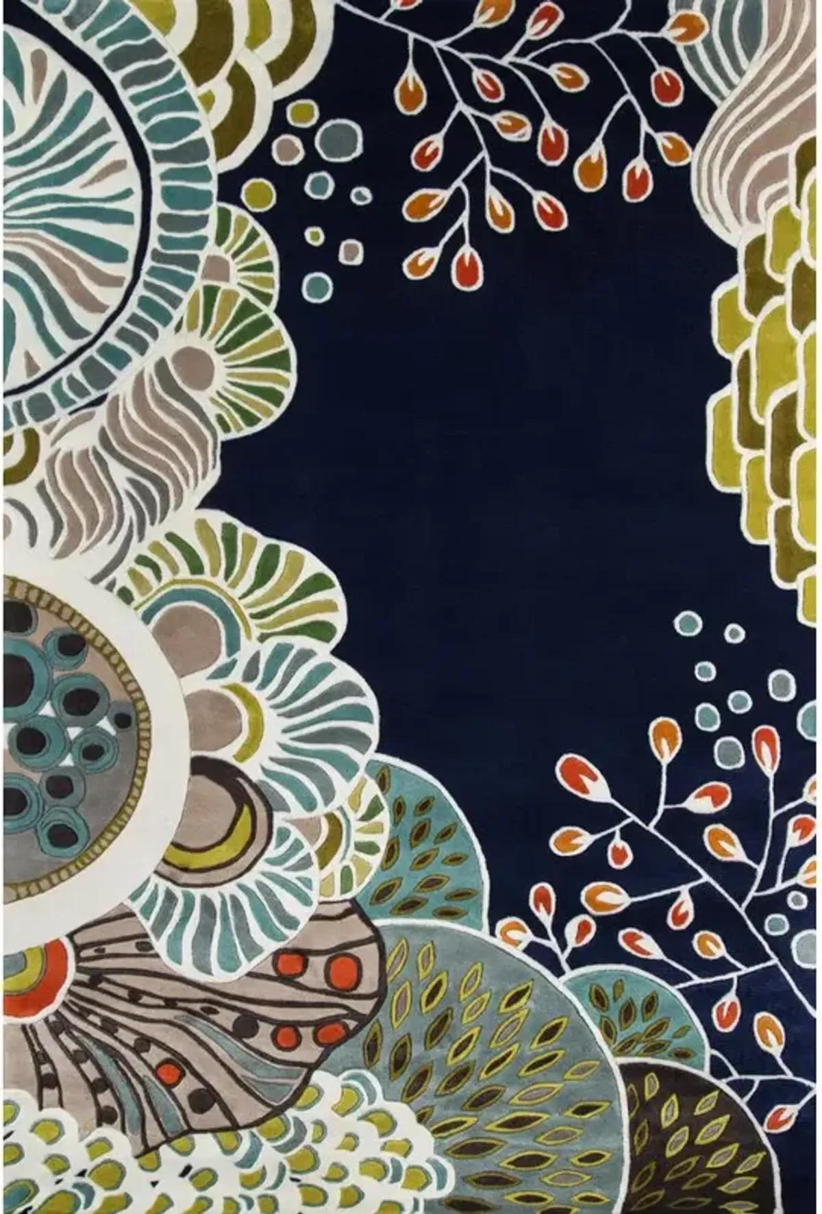 Momeni Casual Round Area Rug, Navy, 5'9 X 5'9 Round