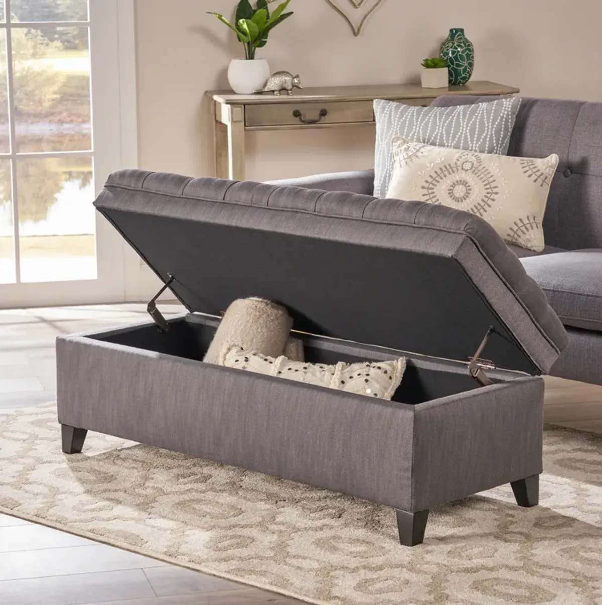 Meraxt Storage Ottoman Bench for Living Room, Bedroom