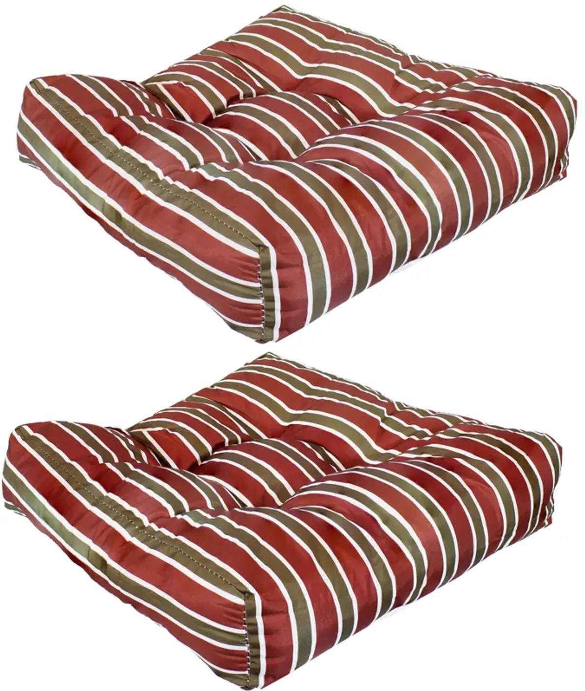 Sunnydaze Outdoor Square Tufted Seat Cushion - Set of 2