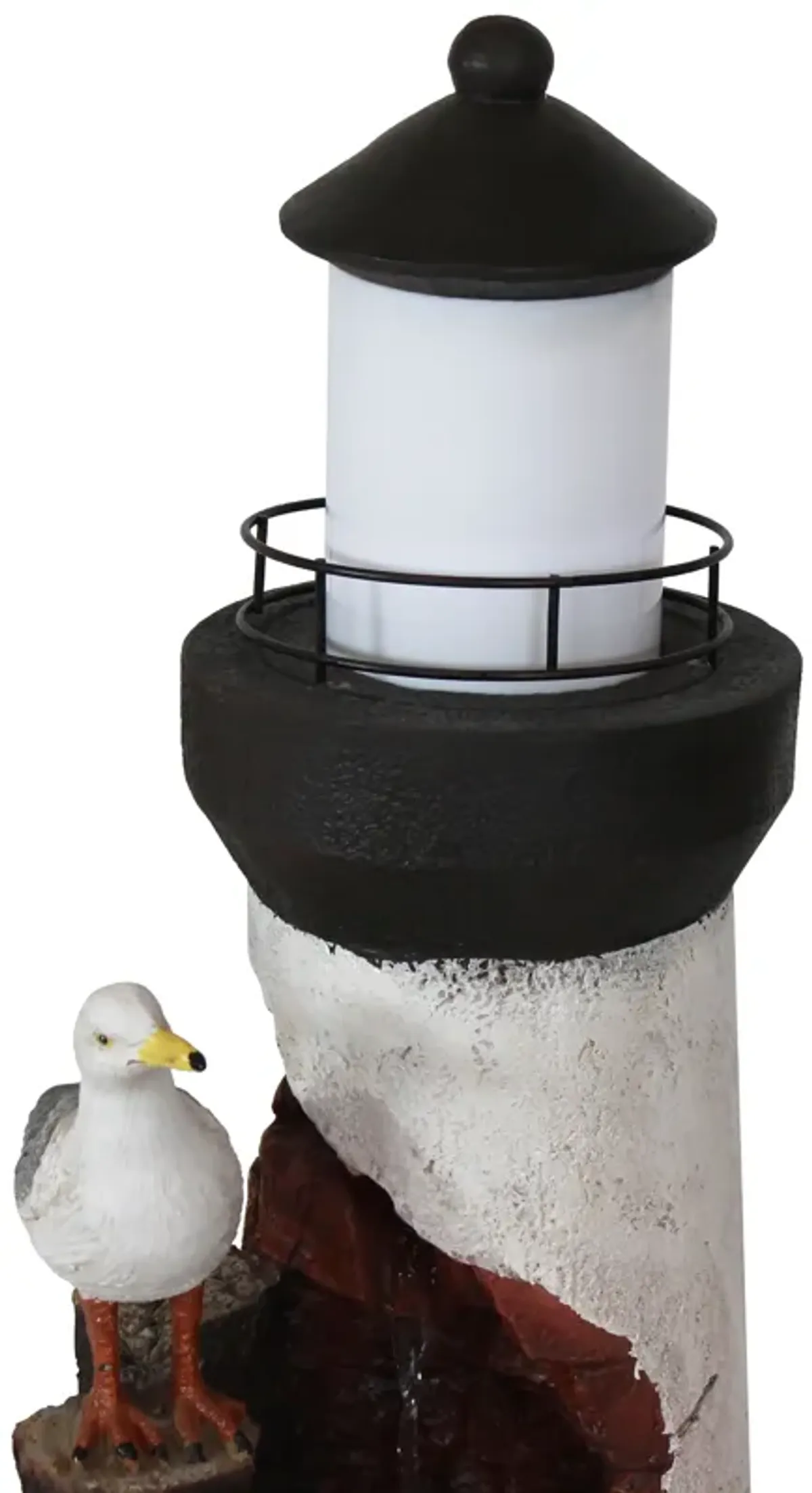 Sunnydaze Gull's Cove Lighthouse Water Fountain with LED Lights - 36 in