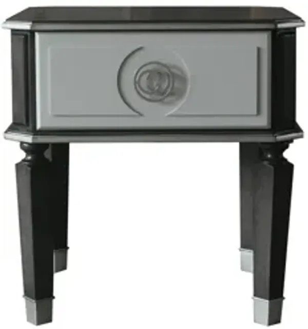 Hivvago 24" Charcoal And Light Gray Manufactured Wood Square End Table