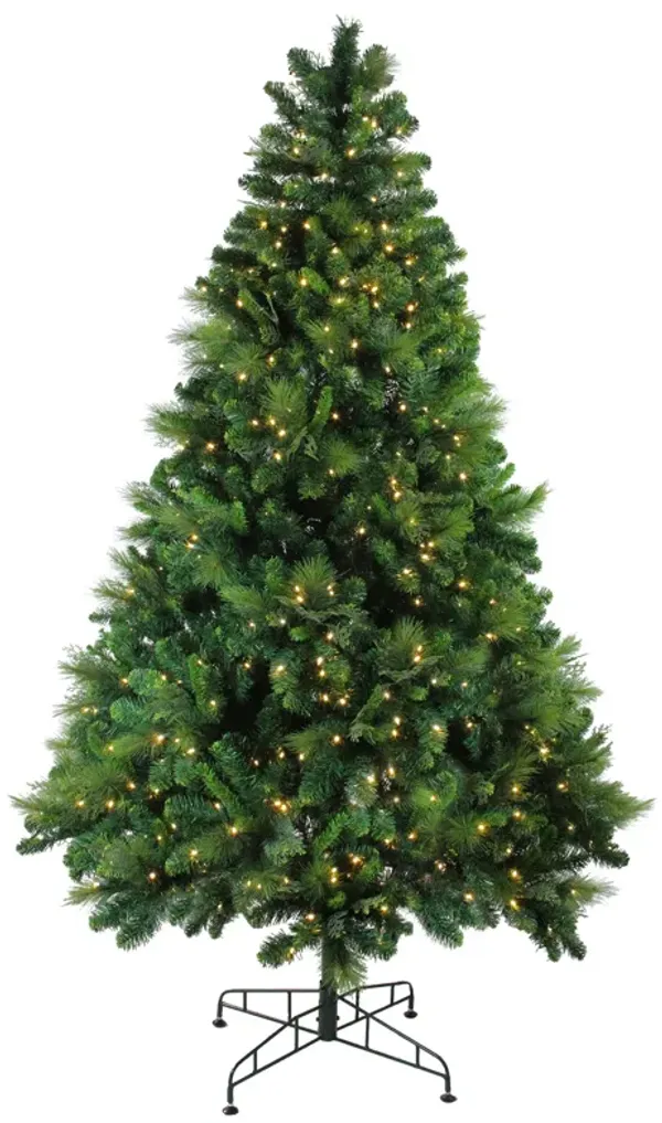 7.5' Pre-Lit Medium Sequoia Mixed Pine Artificial Christmas Tree - Warm White LED Lights