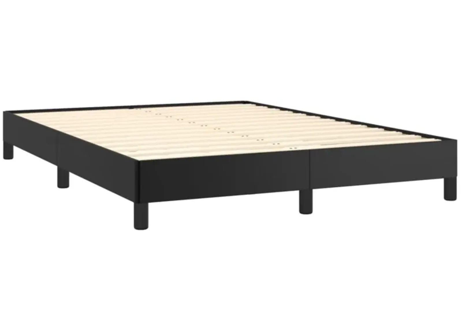 vidaXL Black Faux Leather Queen Bed Frame - Sturdy and Stylish, Ideal for 59.8"x79.9" Mattress, Engineered Wood, and Plywood Construction