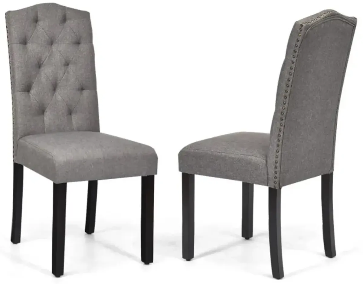 Hivvago Set of 2 Modern Tufted Dining Chairs with Padded Seat