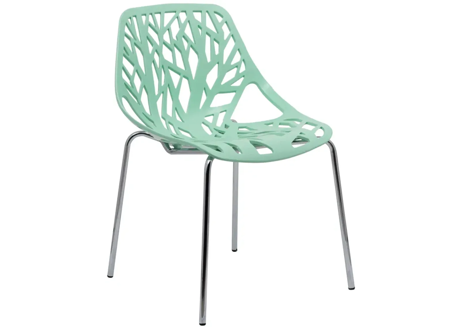 LeisureMod Modern Asbury Dining Chair w/ Chromed Legs