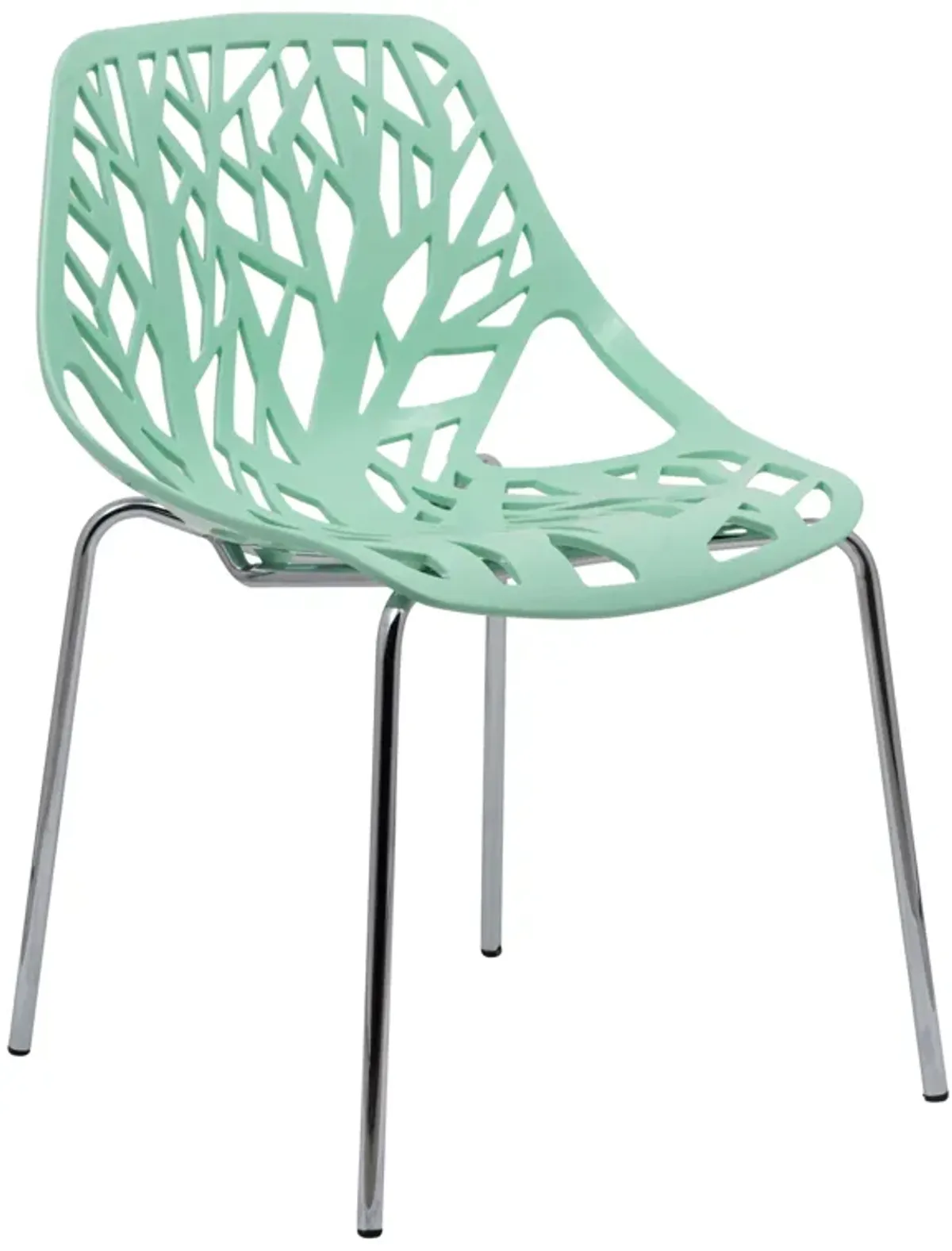 LeisureMod Modern Asbury Dining Chair w/ Chromed Legs