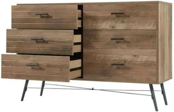 6-Drawer Dresser Multifunctional Chest of Drawers & TV Stand for Bedroom or Living Room