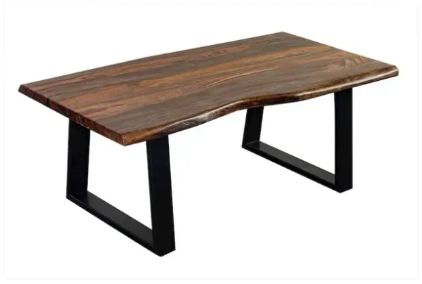 Porter Designs Manzanita Live Edge Solid Sheesham Wood Coffee Table, Brown