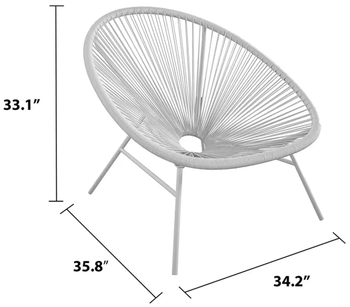 CosmoLiving by Cosmopolitan Avo Indoor/Outdoor Set of 2 XL Lounge Chairs