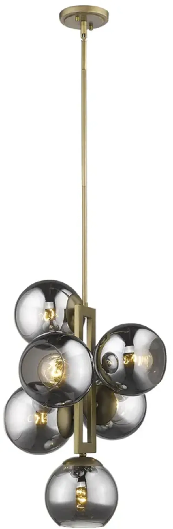 Hivvago Lunette 6-Light Aged Brass Pendant