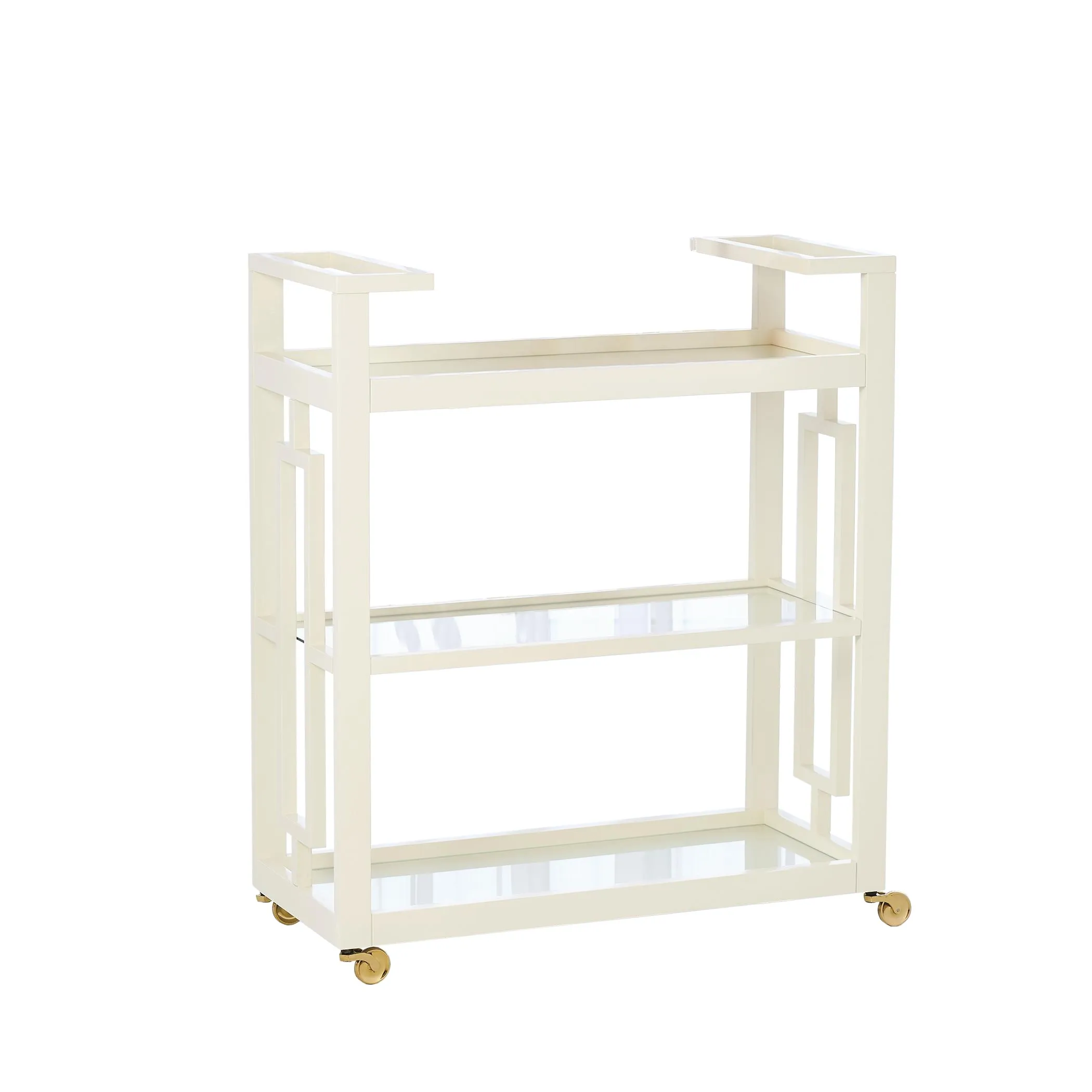 Grid Block Bar Cart-White