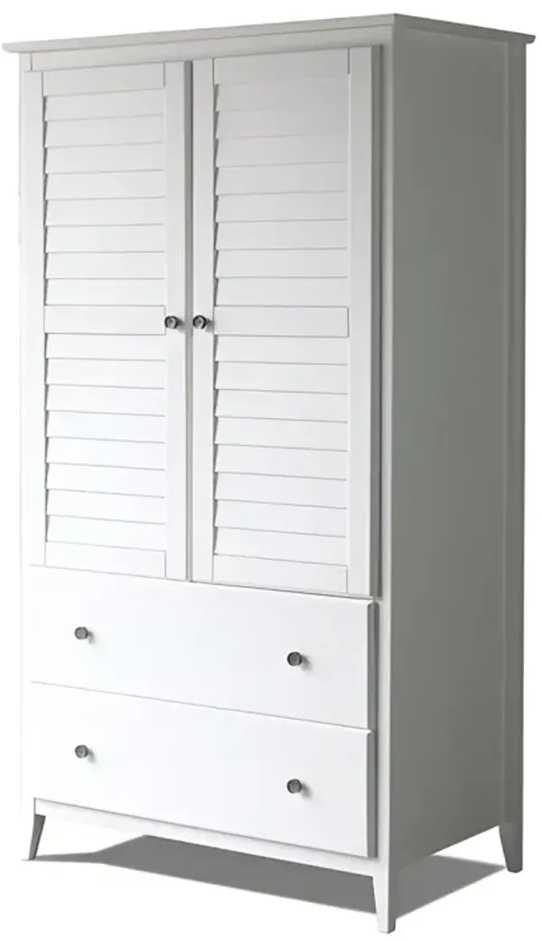 Vintage Distressed Pine Armoire Cabinet for Bedroom or Living Space
