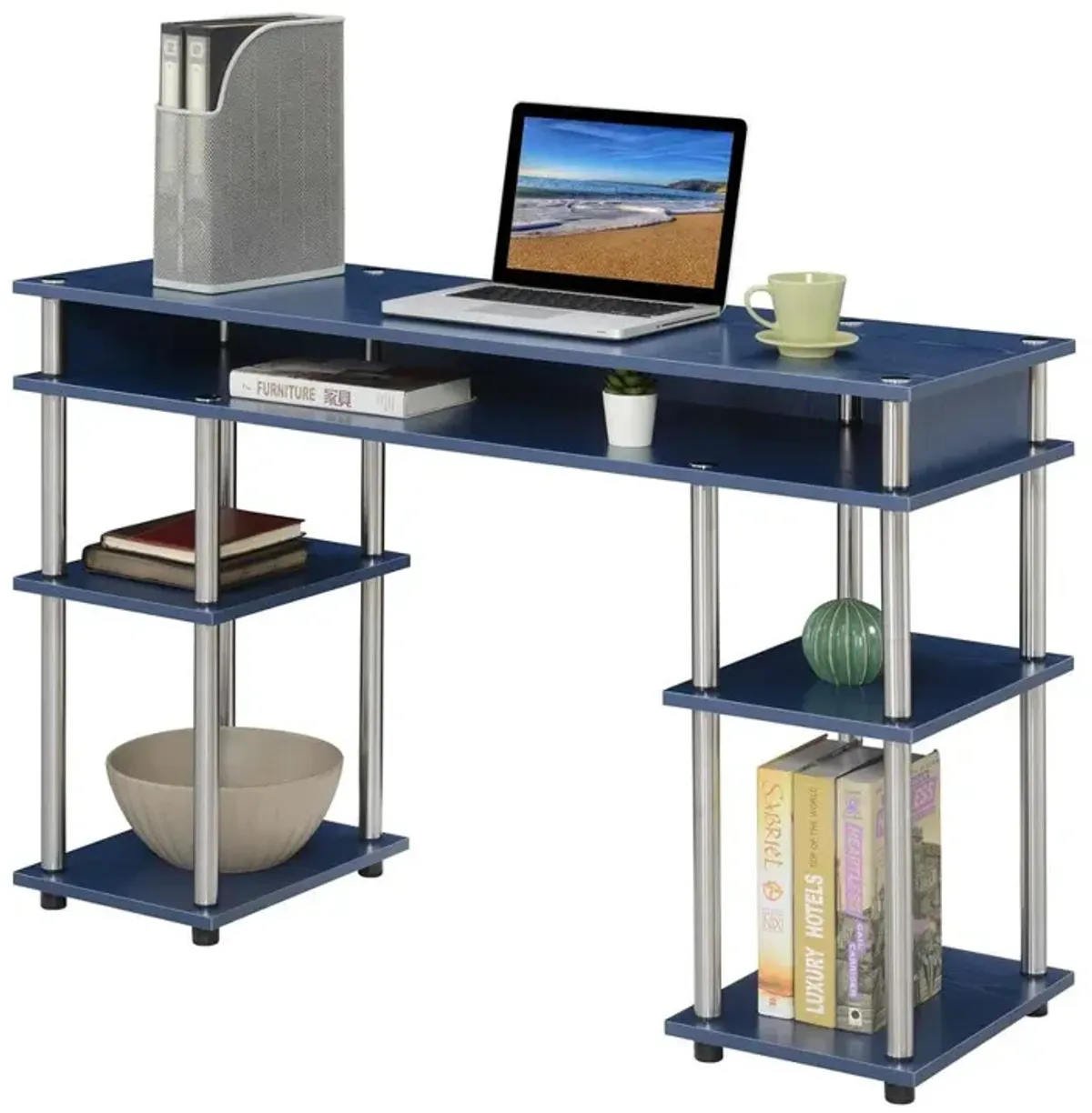 Convenience Concepts Designs2Go No Tools Student Desk, Cobalt Blue