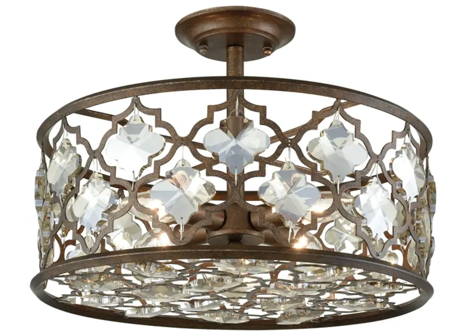 Armand 17" Wide 4-Light Bronze Semi Flush Mount