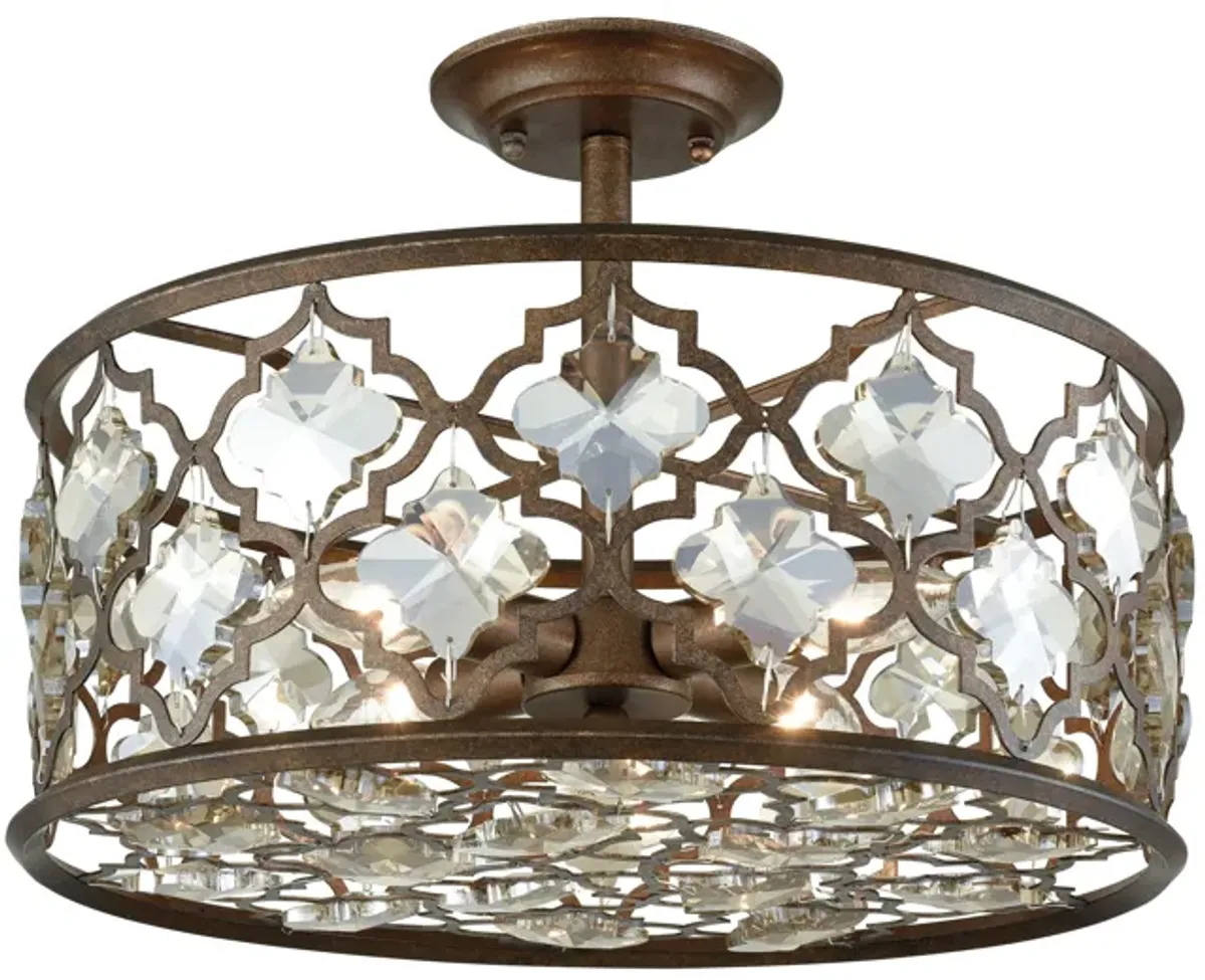 Armand 17" Wide 4-Light Bronze Semi Flush Mount