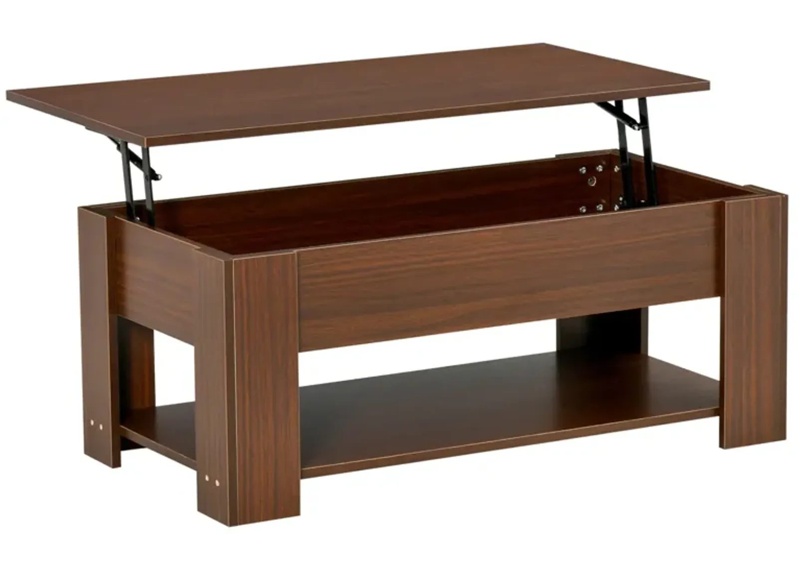 Brown Living Room Table: 39" Lift Top Coffee Table with Hidden Storage