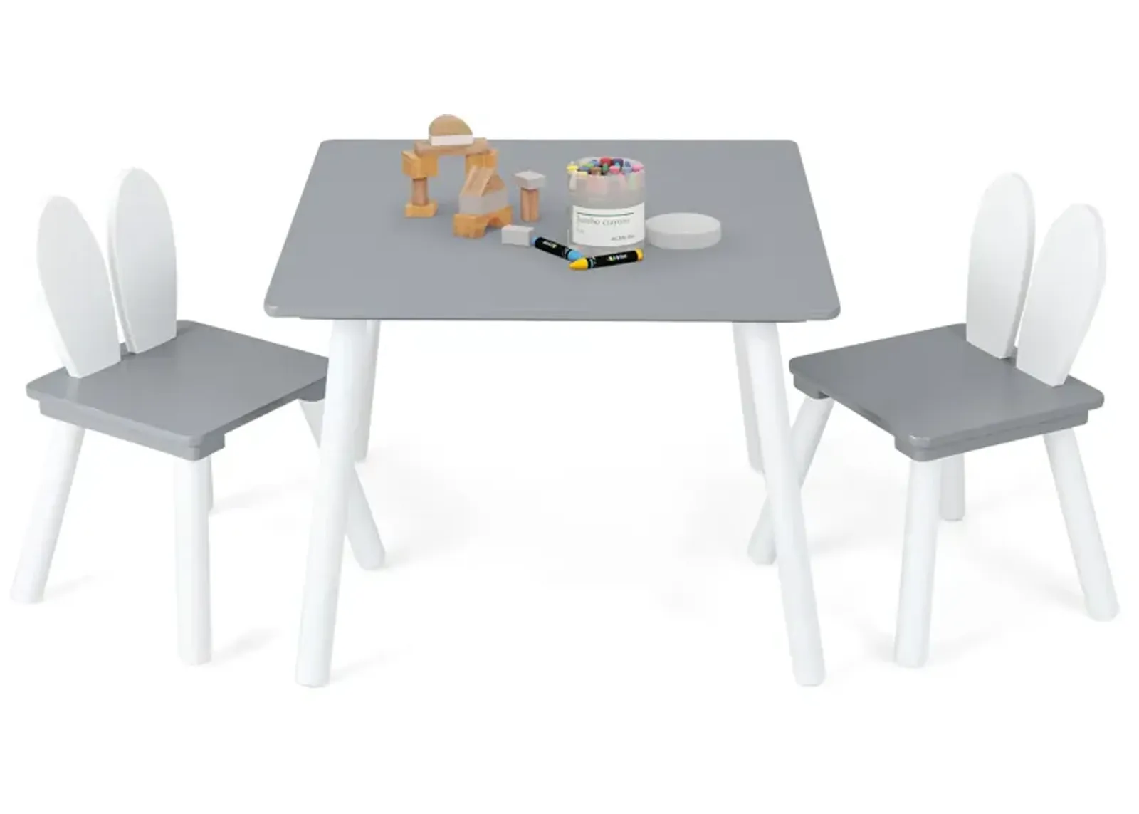 3 Pieces Kids Table and Chairs Set for Arts Crafts Snack Time