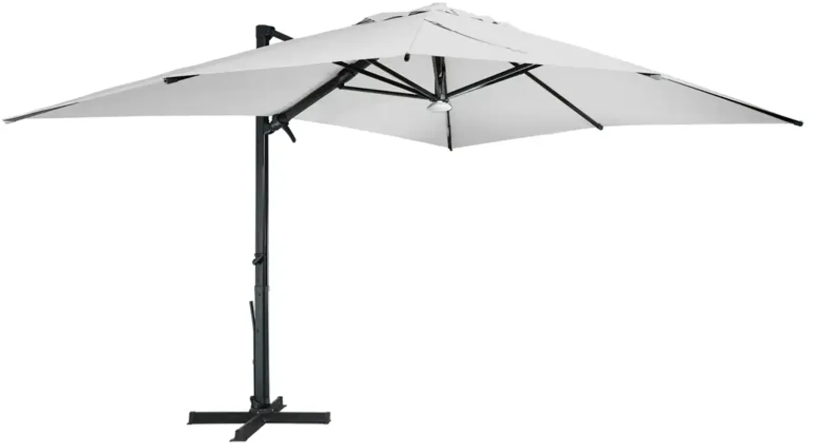 MONDAWE 13ft Square Solar LED Cantilever Patio Umbrella with Bluetooth Light for Outdoor Shade