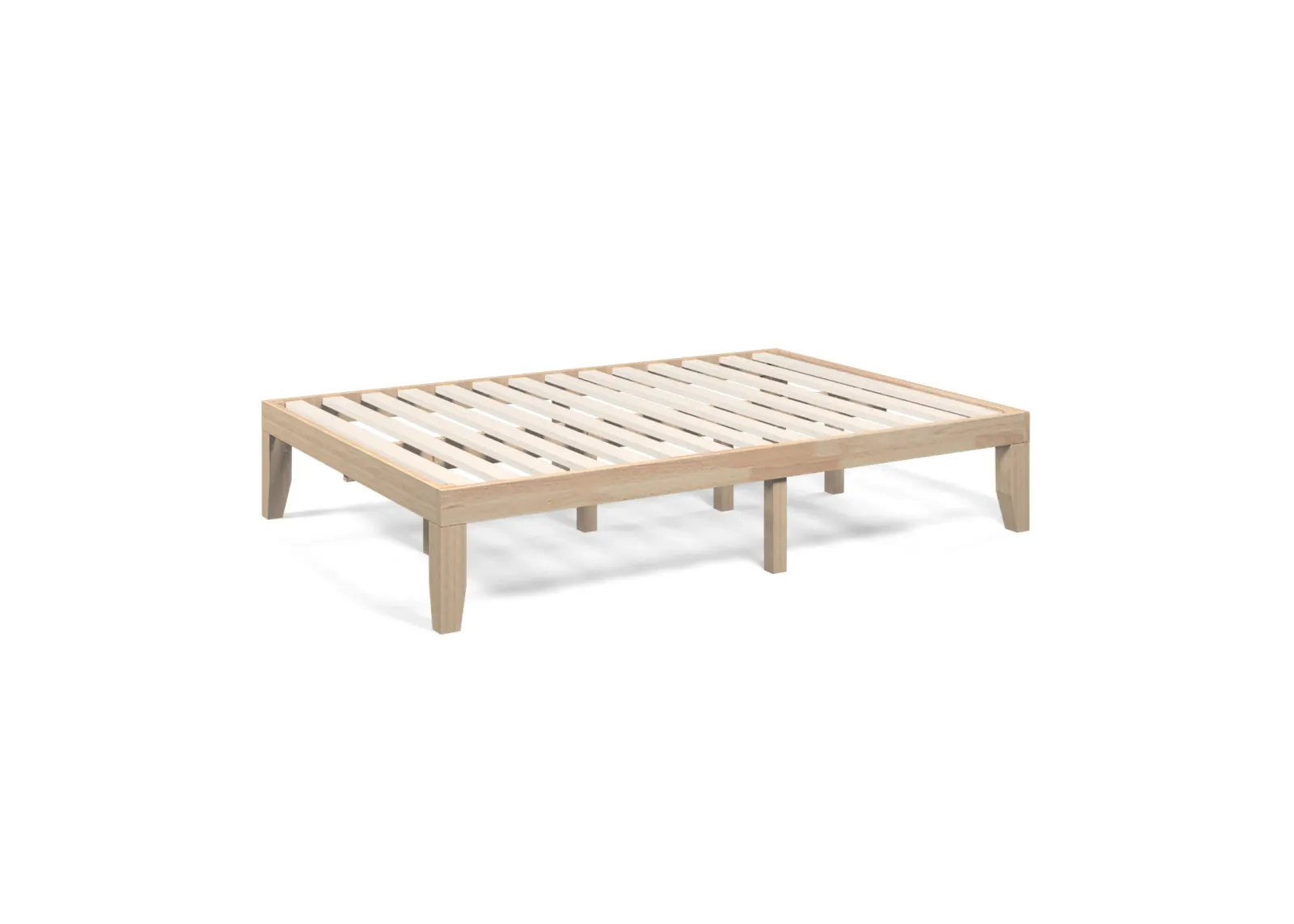 14 Inch Full Size Wood Platform Bed Frame with Wood Slat Support