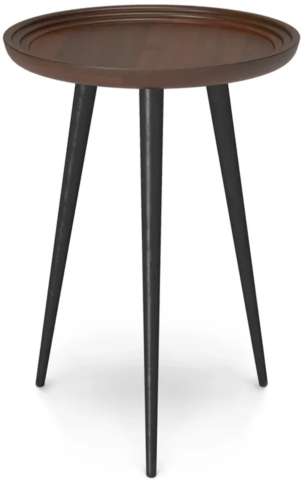 Clairmont SOLID ACACIA WOOD 18 inch Wide Round Modern Industrial Side Table in Cognac