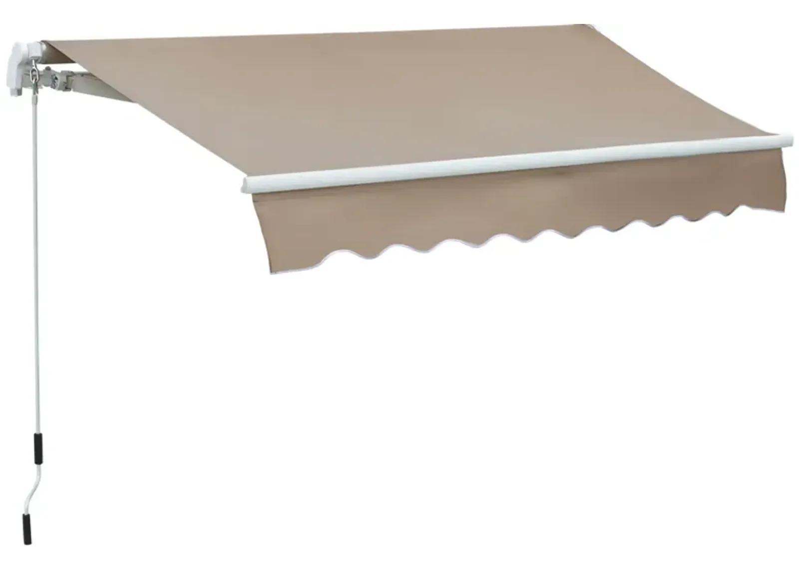 Outsunny 8' x 7' Patio Retractable Awning, Manual Exterior Sun Shade Deck Window Cover, Brown