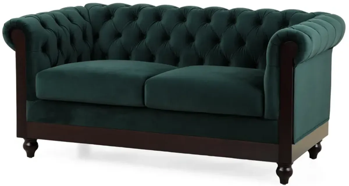 Merax Chesterfield Velvet Loveseat Sofa