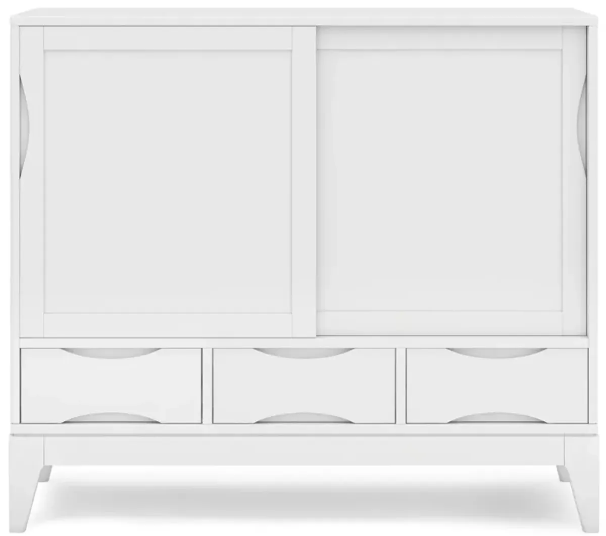 Harper 48 inch Wide Solid Hardwood Mid-Century Modern Medium Storage Cabinet in White