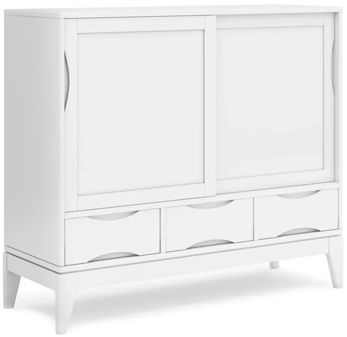 Harper 48 inch Wide Solid Hardwood Mid-Century Modern Medium Storage Cabinet in White