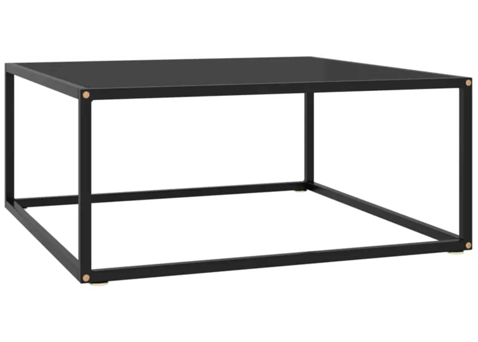 vidaXL - Modern Black Coffee Table with Tempered Glass - Durable Powder-Coated Steel Frame - Easy to Clean 31.5"x31.5"x13.8"