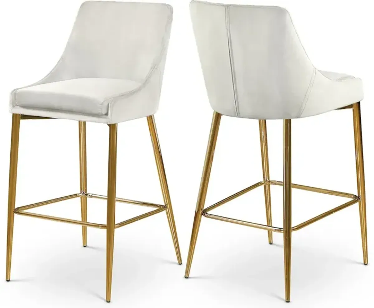 Meridian Furniture Karina Velvet Stool, Set of 2