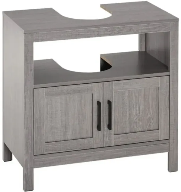 Compact Sink Cabinet for Bathroom with Shelves and Hidden Storage