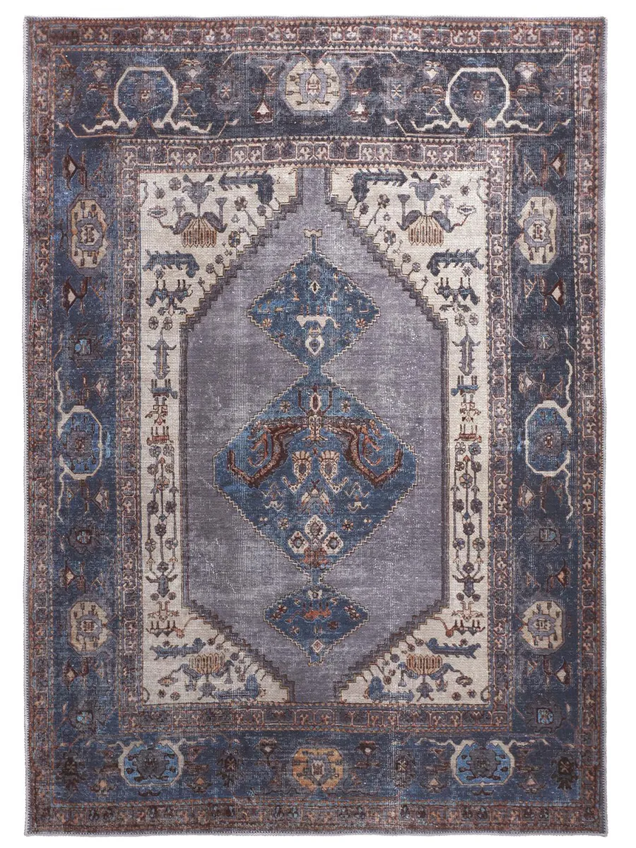 Percy 39AKF Blue/Brown/Ivory 7'10" x 9'10" Rug