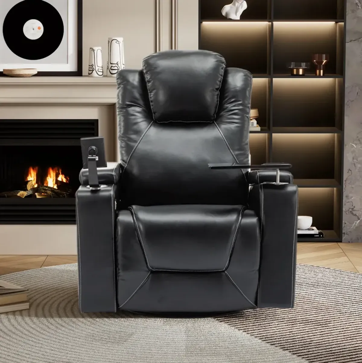 Merax Swivel PU Leather Power Recliner