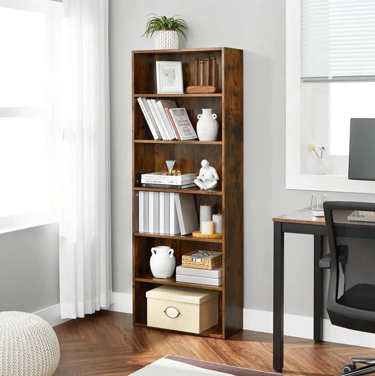 Elegant Open Bookcase with Flexible Storage Solutions