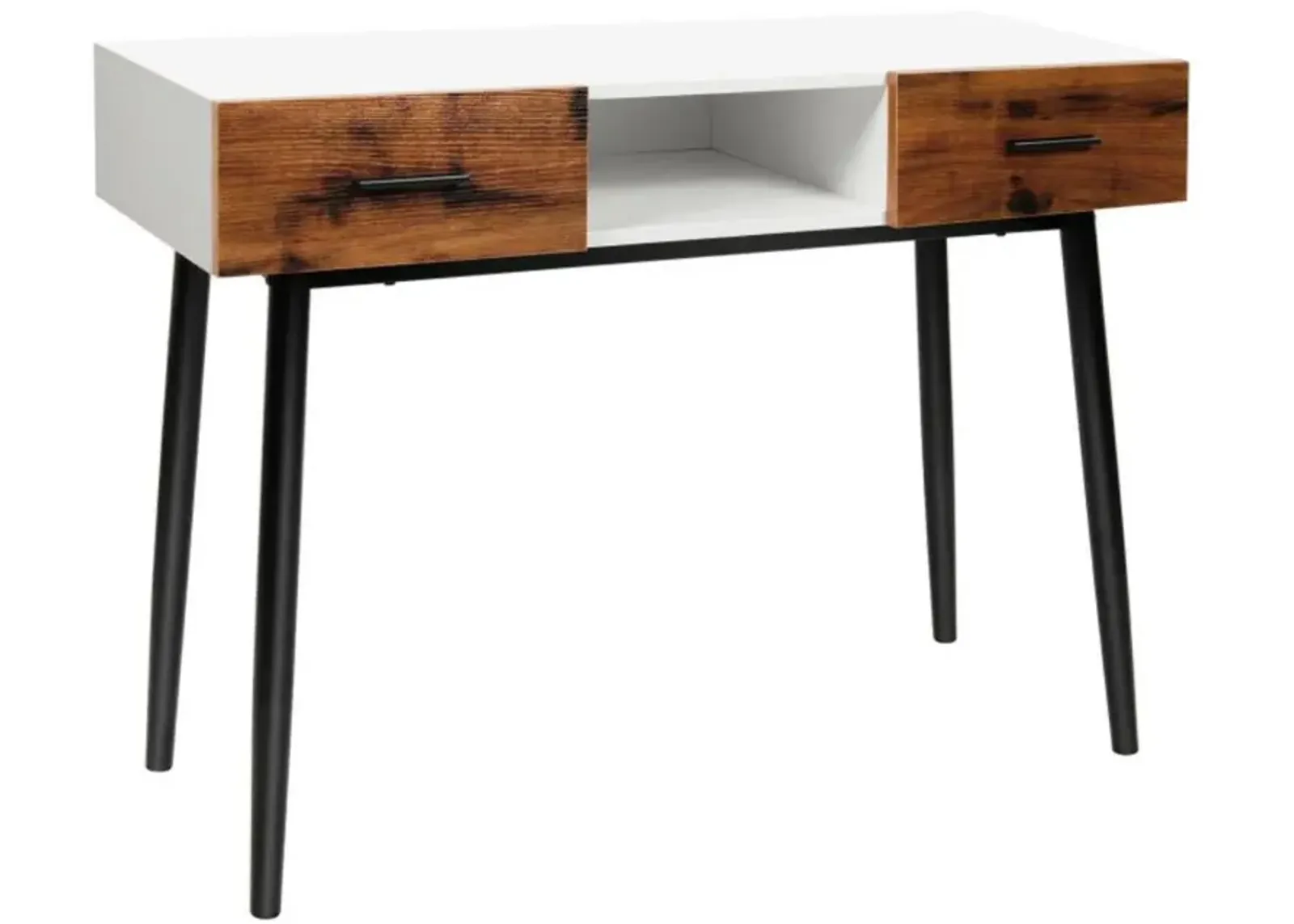 Hivvago 42 Inch Industrial Console Table with 2 Drawers for Entryway Hallway