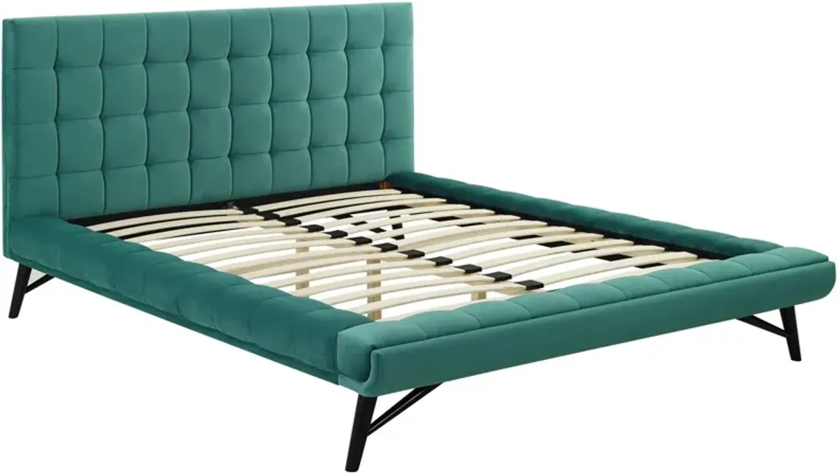 Modway - Julia Queen Biscuit Tufted Performance Velvet Platform Bed