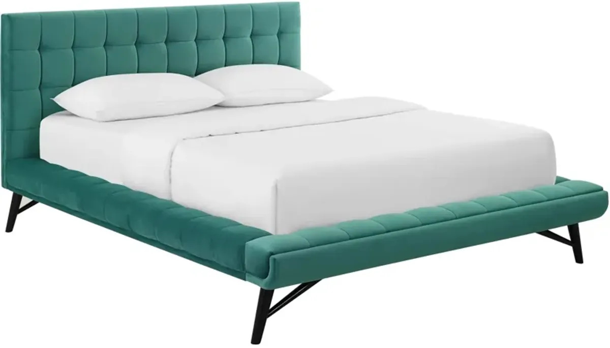 Modway - Julia Queen Biscuit Tufted Performance Velvet Platform Bed