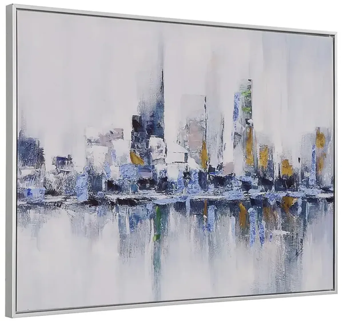 Carolina Living Cityscape Abstract Wall Art - Silver Frame - Small
