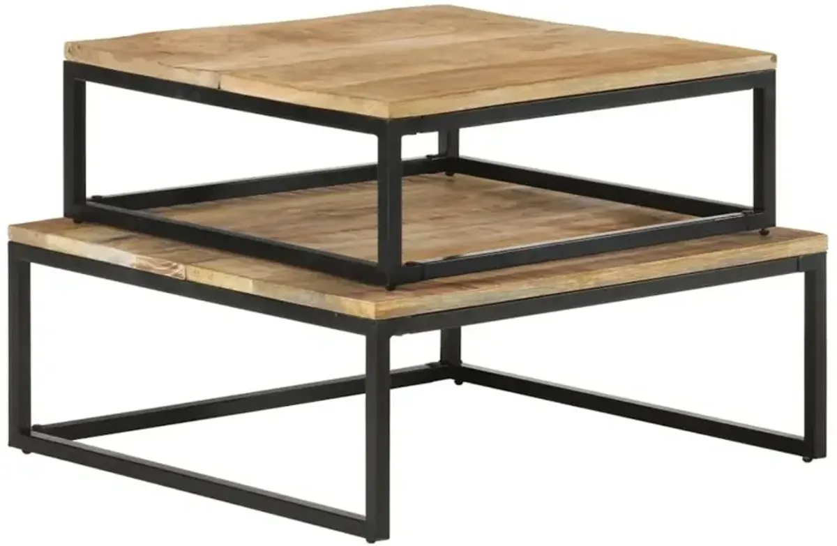 vidaXL Nesting Coffee Tables 2 pcs Solid Mango Wood