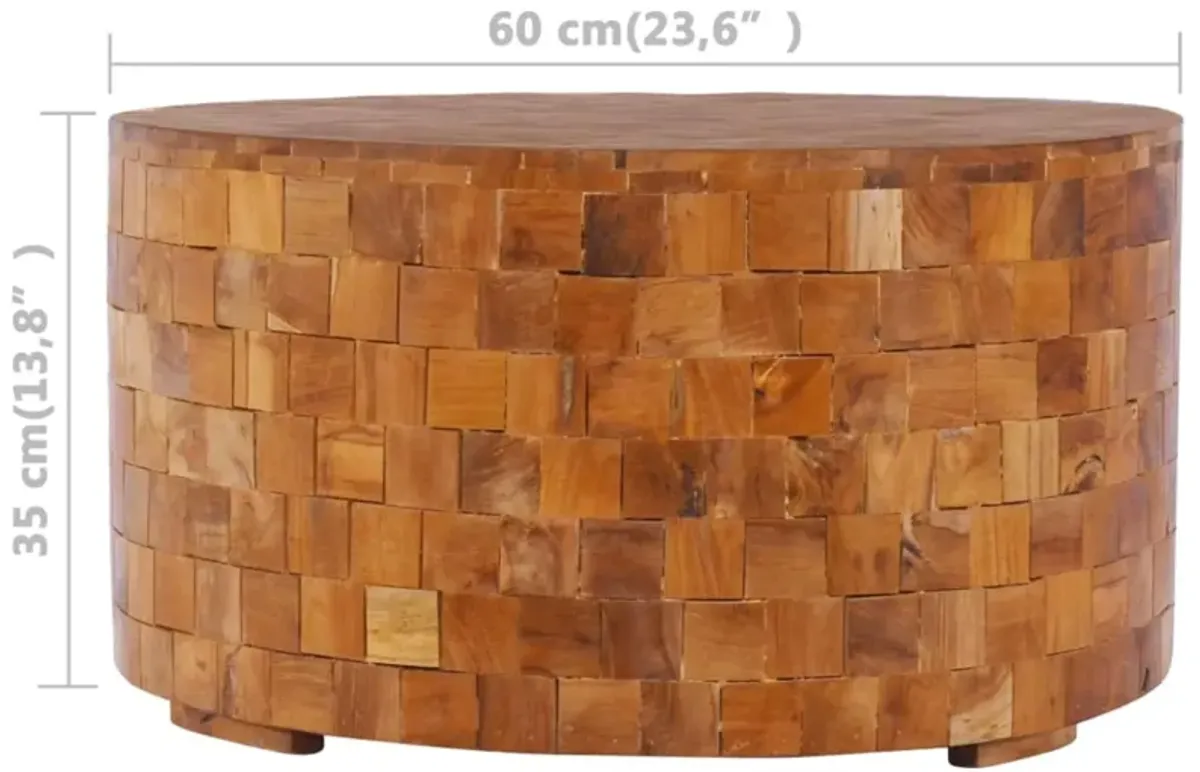 vidaXL Coffee Table 23.6"x23.6"x13.8" Solid Teak Wood