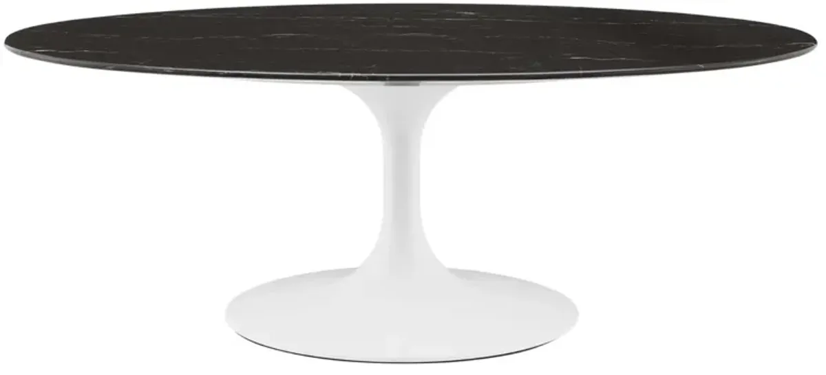 Timeless Modern Lippa Table: Oval Artificial Marble Coffee Table, 48