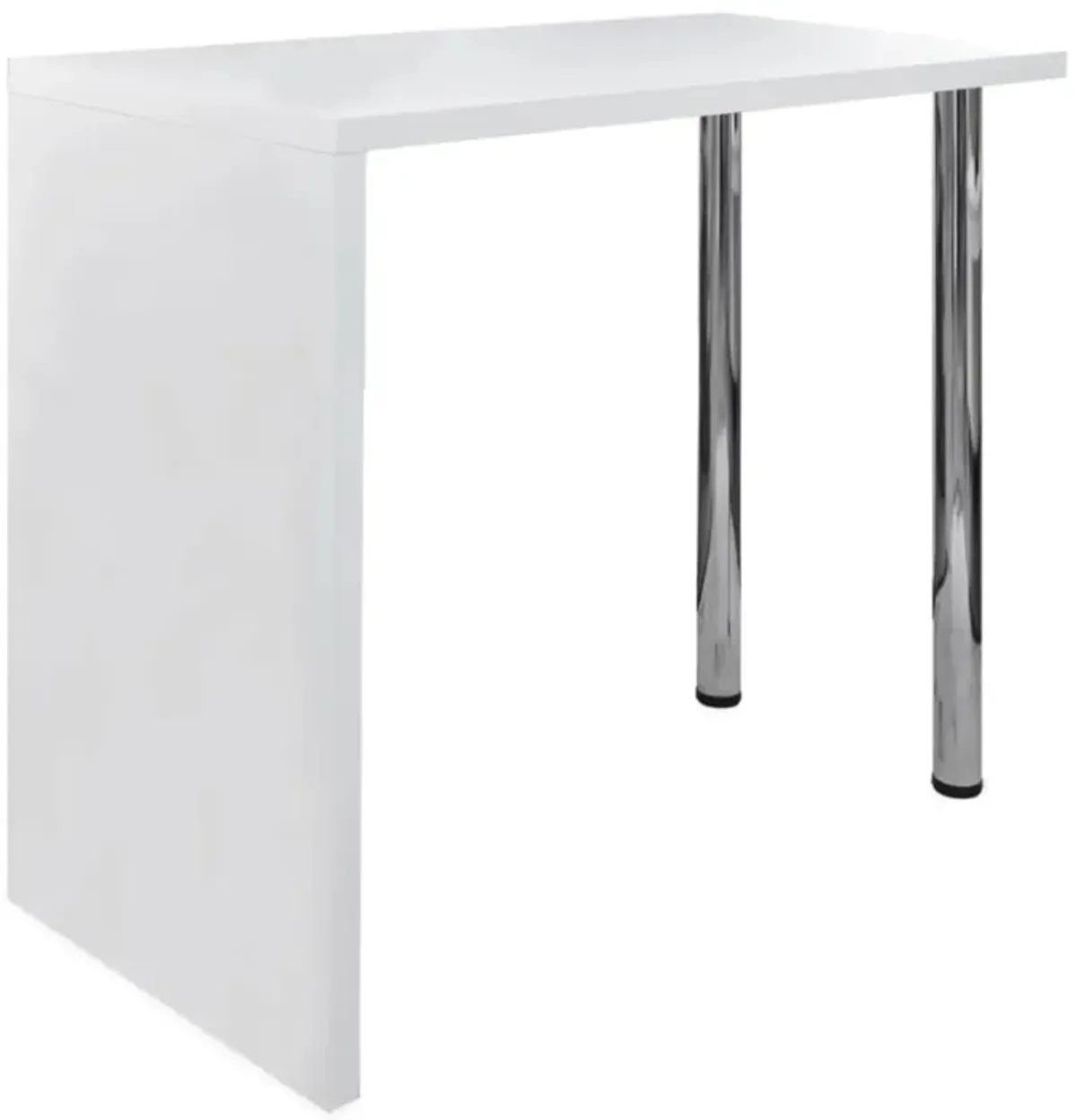 vidaXL Bar Table MDF with 2 Steel Legs High Gloss White