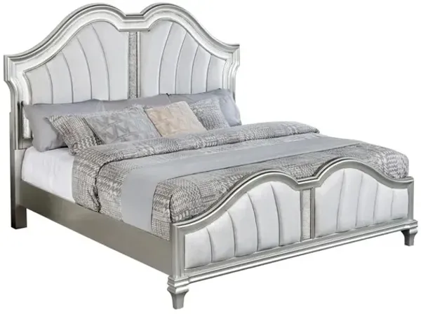 Best Quality Furniture Eastern King Silver Panel Bed In Silver Color