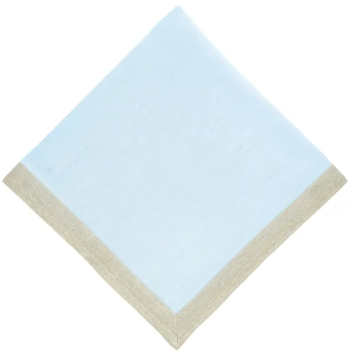 Blue Linen Napkins With Sparkle Borders, Set of 4