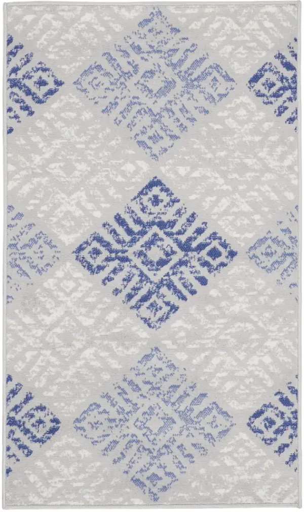 Whimsicle WHS18 Gray/Blue 3' x 5' Rug